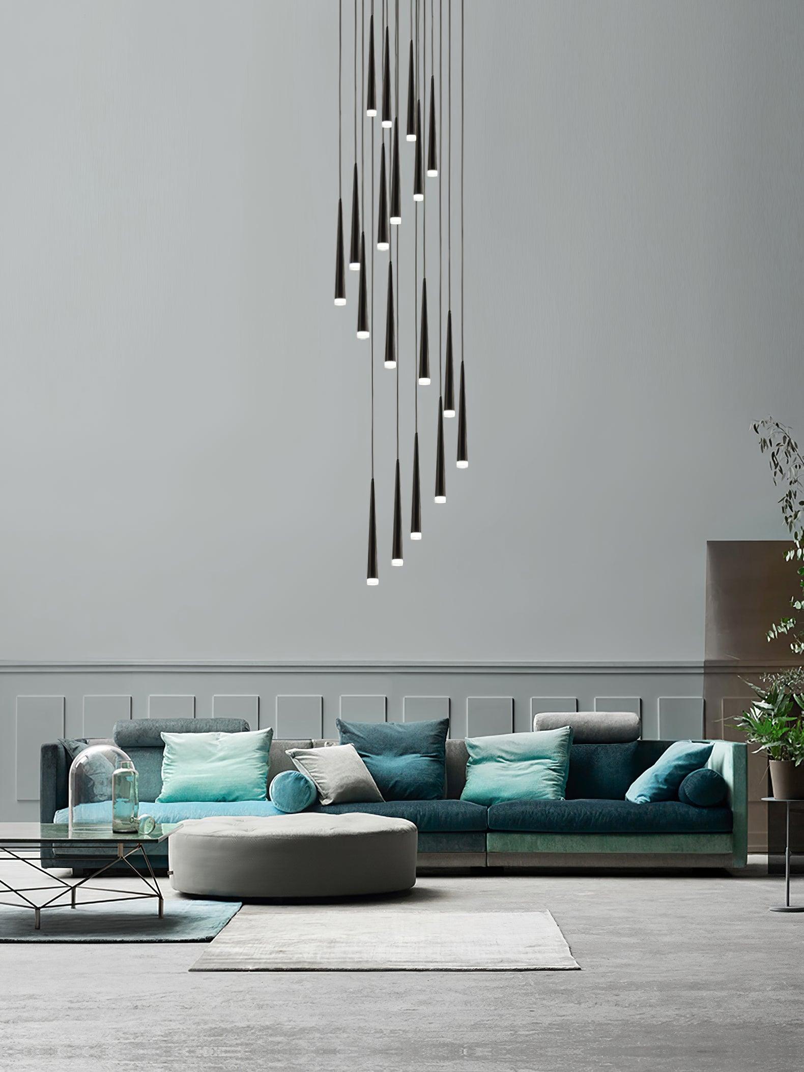 slender-cone-chandelier-anzaz-Black & Triac Warm Dimming-23