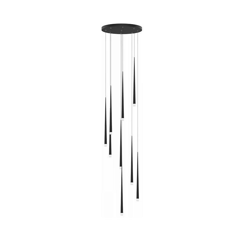 slender-cone-chandelier-anzaz-Black & Warm Light-34