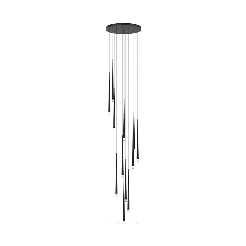 slender-cone-chandelier-anzaz-Black & Triac Warm Dimming-35