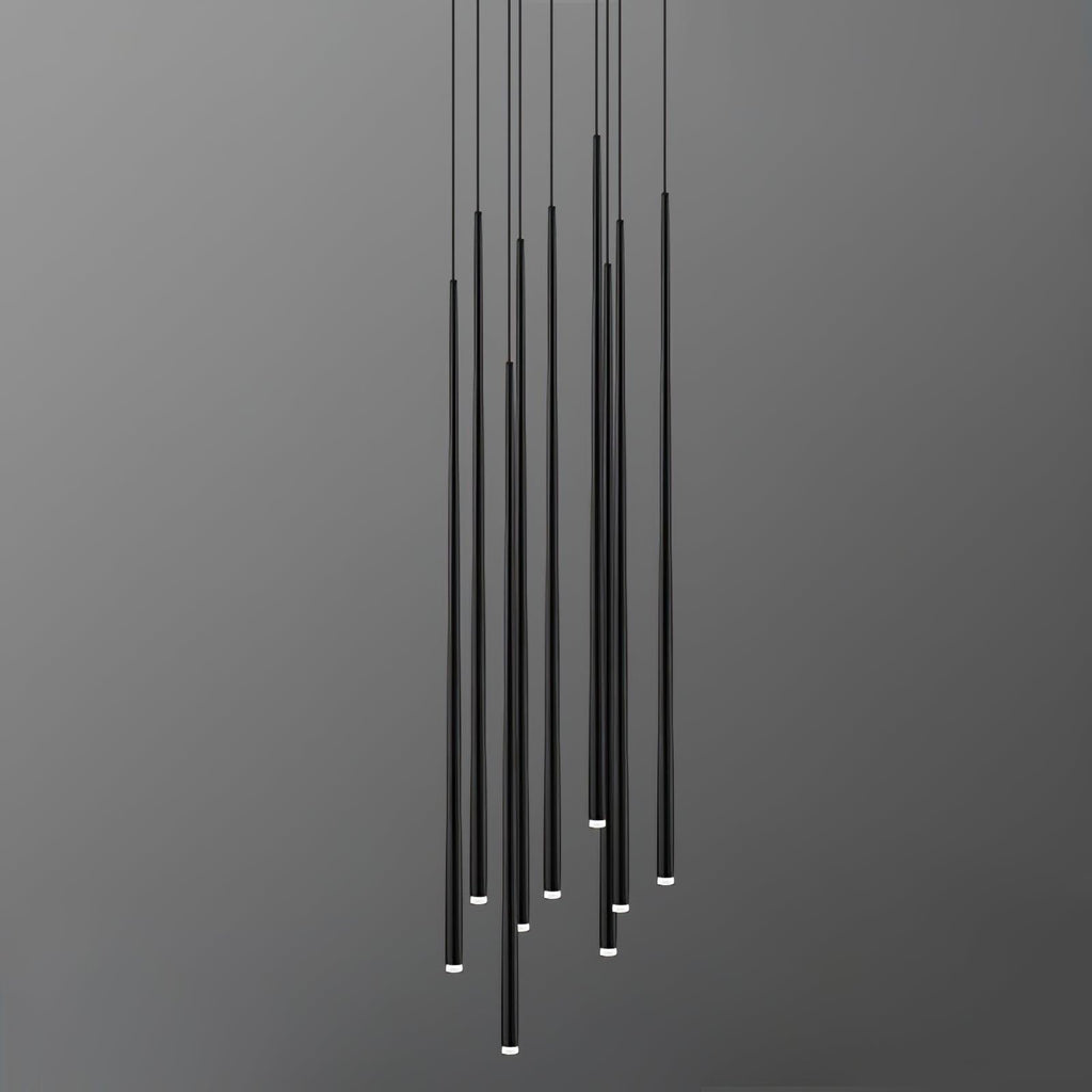 slender-cone-chandelier-anzaz-Black & Triac Warm Dimming-11