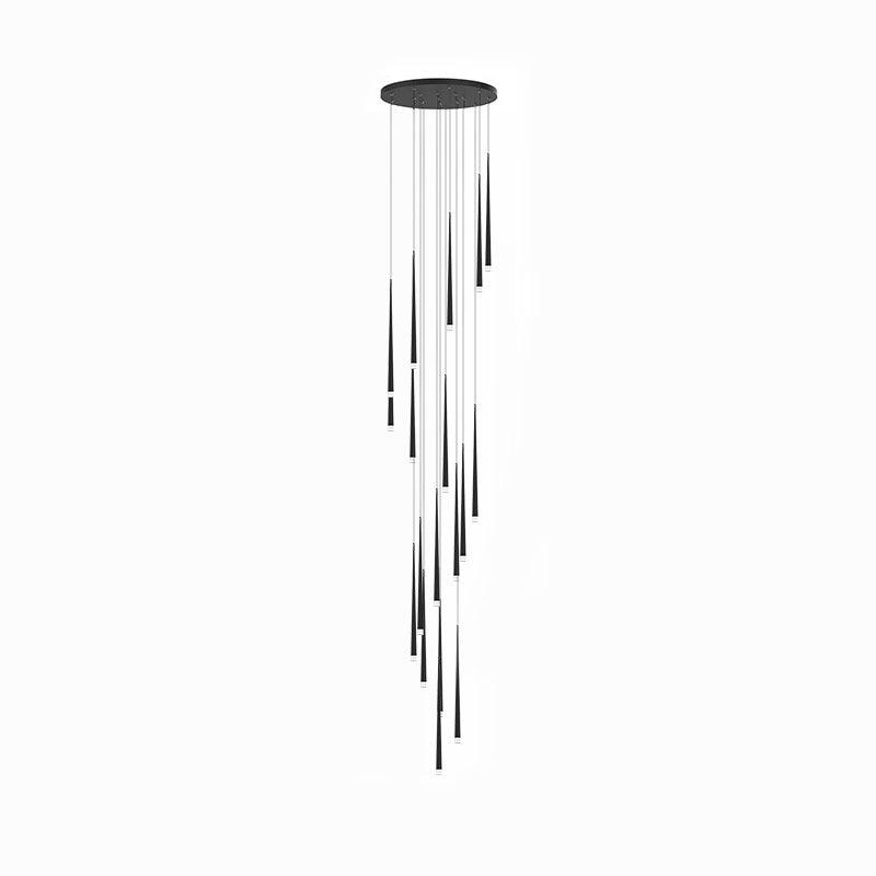 slender-cone-chandelier-anzaz-Black & Triac Warm Dimming-36