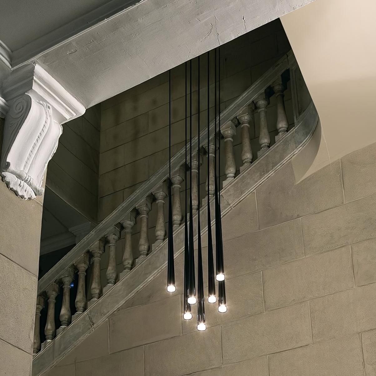 slender-cone-chandelier-anzaz-Black & Warm Light-17