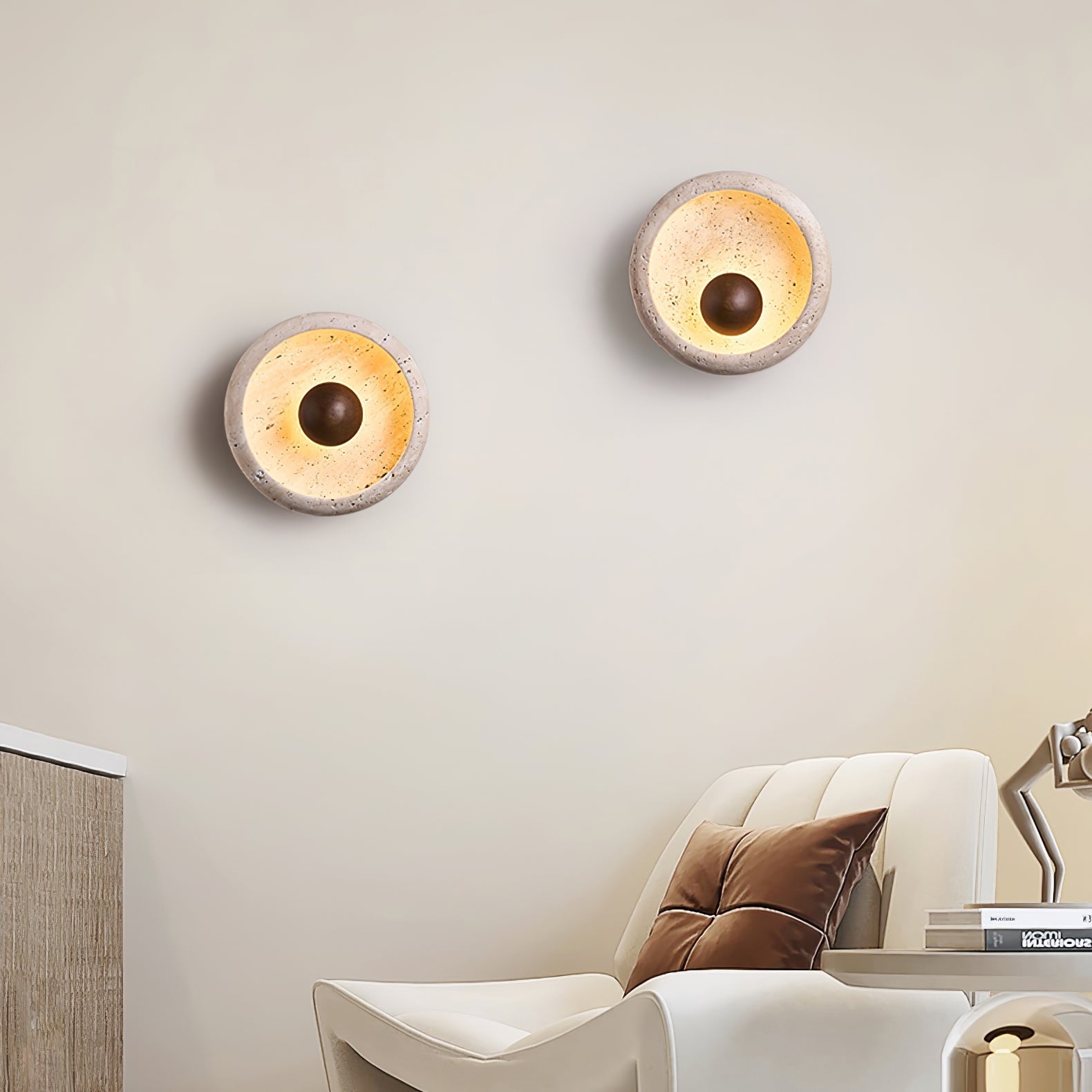 sol-sphere-wall-lamp-anzaz-Walnut Color & Yellow Travertine-2