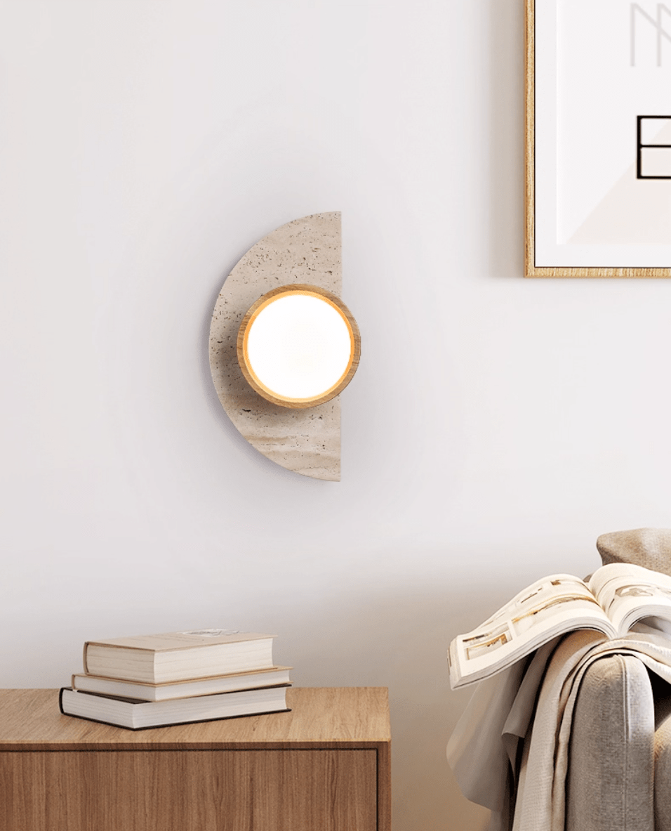 soleners-travertine-wall-light-anzaz-Yellow Travertine & Walnut Wood-2