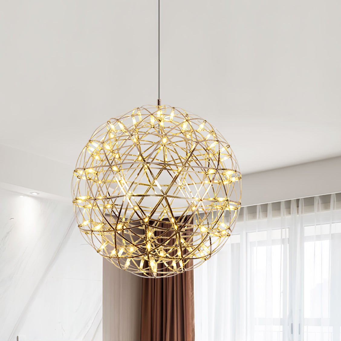 gold-spark-ball-pendant-light-anzaz-Triac Dimmable Warm Light-6