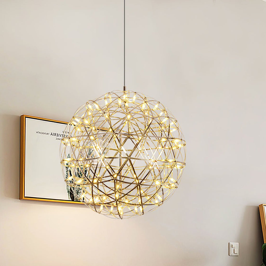 gold-spark-ball-pendant-light-anzaz-Triac Dimmable Warm Light-4