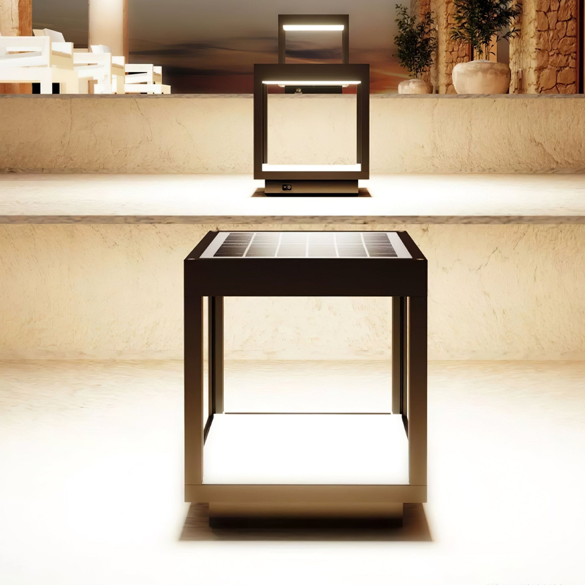 square-frame-solar-outdoor-light-anzaz-Black & Solar-Powered Version-2