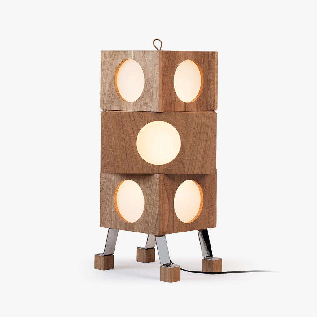 square-robot-floor-lamp-anzaz-Cherry wood color & White-1