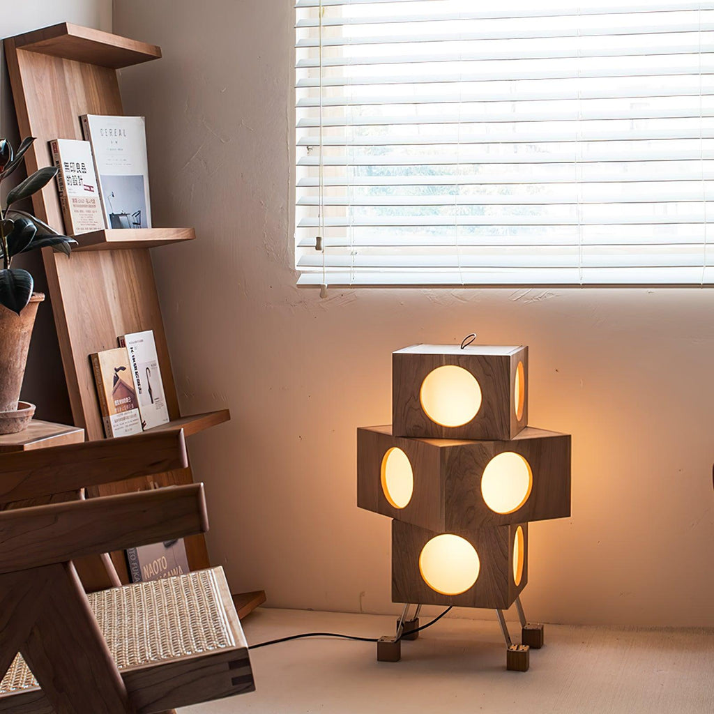 square-robot-floor-lamp-anzaz-Cherry wood color & White-3