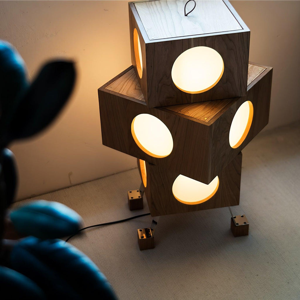 square-robot-floor-lamp-anzaz-Cherry wood color & White-2