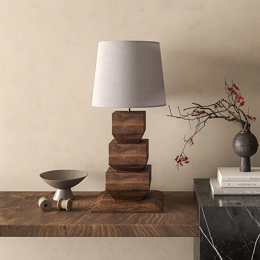 stacked-wooden-table-lamp-anzaz-Walnut Colour & Black Fabric-6