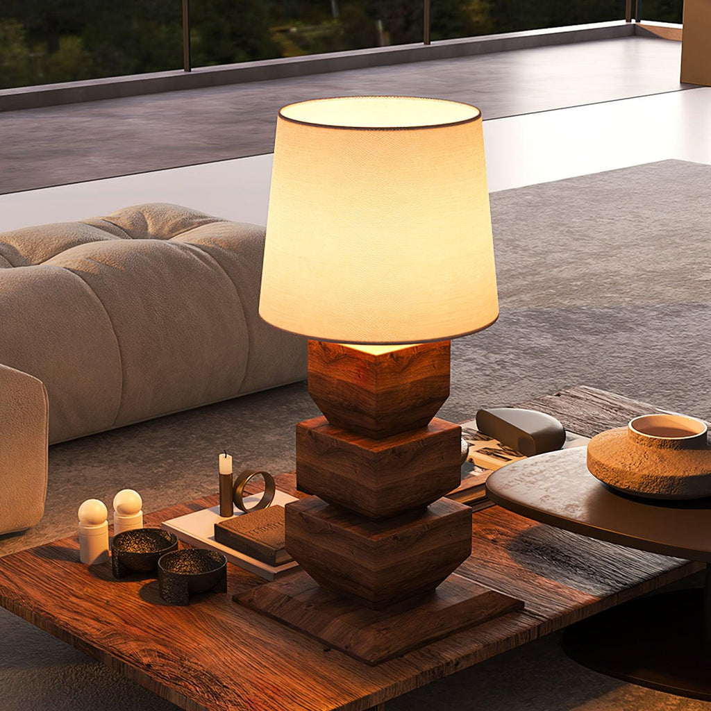 stacked-wooden-table-lamp-anzaz-Walnut Colour & Black Fabric-8