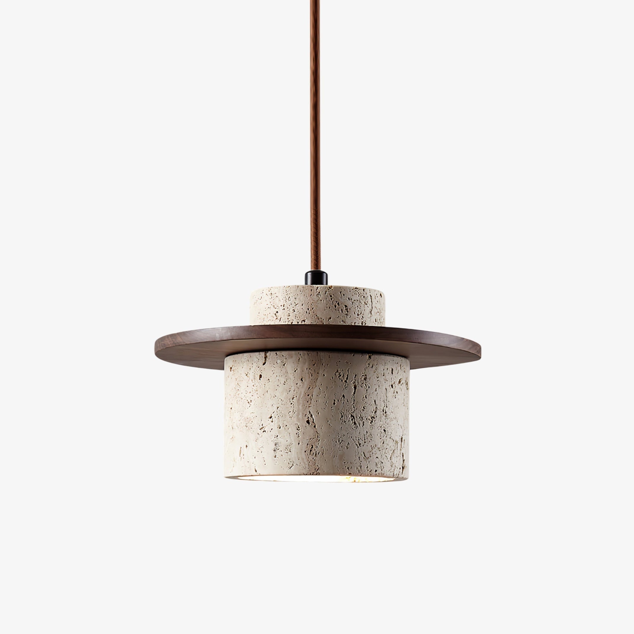 stonova-duo-pendant-light-anzaz-Walnut Wood & Yellow Travertine-1