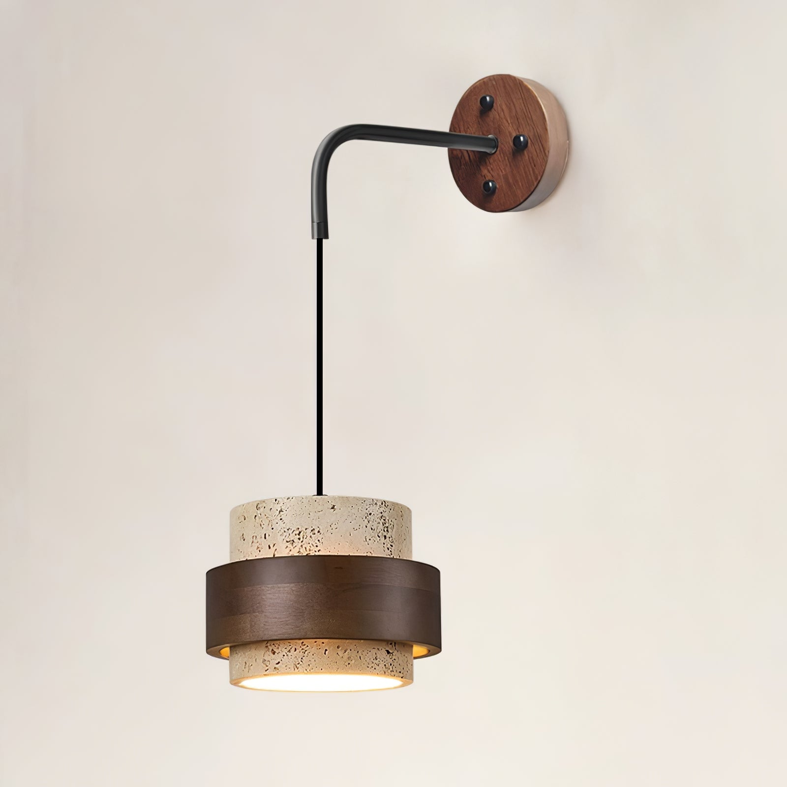stonova-travertine-wall-sconce-anzaz-Dark walnut & Yellow Travertine-2