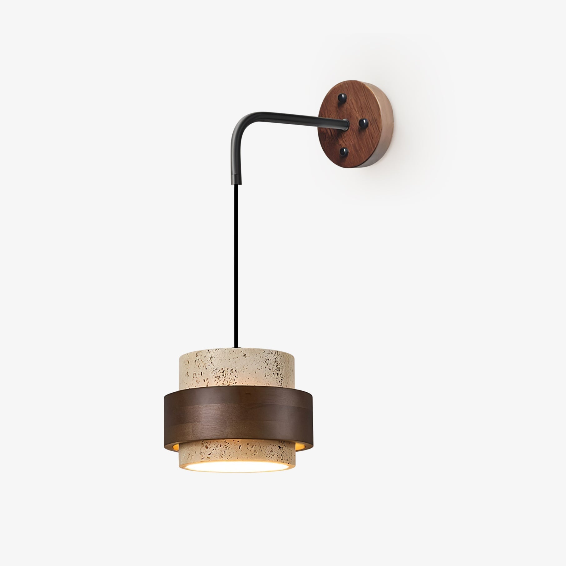 stonova-travertine-wall-sconce-anzaz-Dark walnut & Yellow Travertine-1