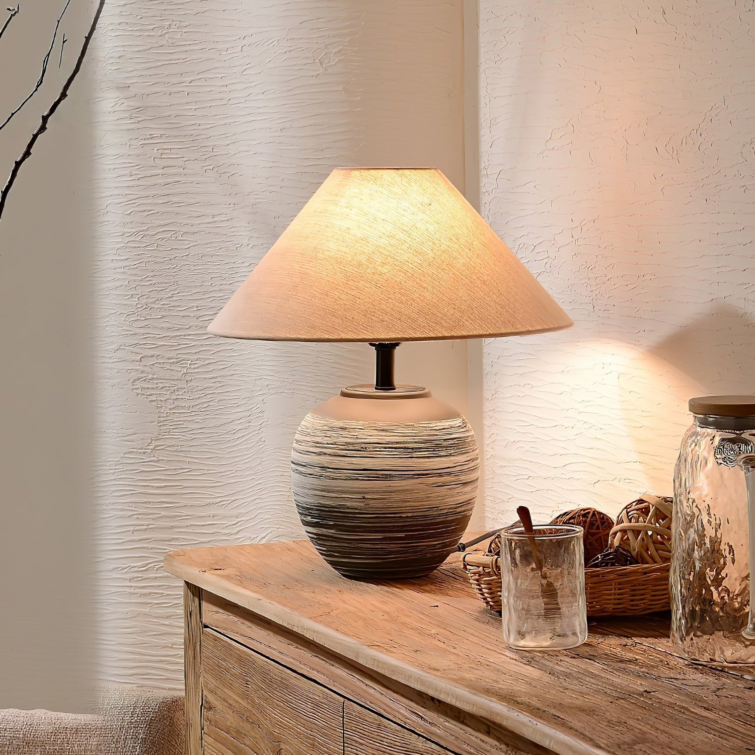 strata-ceramic-table-lamp-anzaz-Black & Beige-2