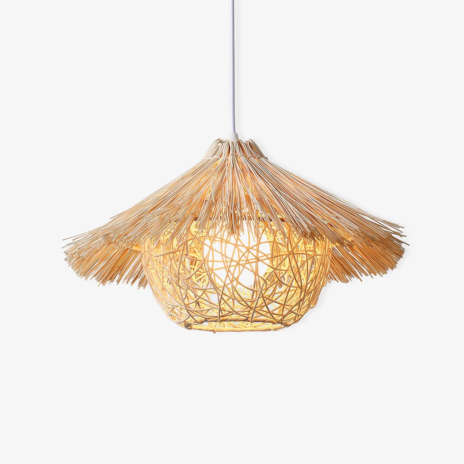 straw-hat-pendant-light-anzaz-Natural rattan-1