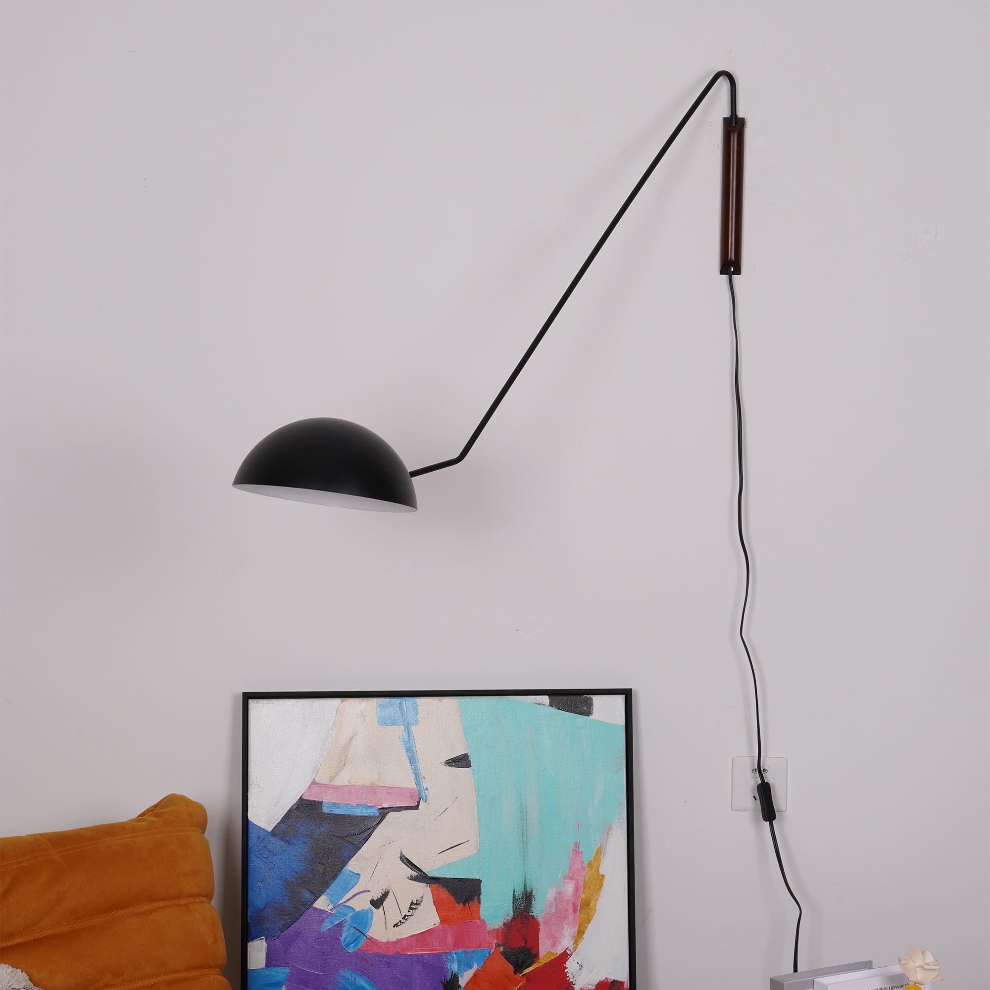 swing-dome-wall-light-anzaz-Black & Walnut color-4
