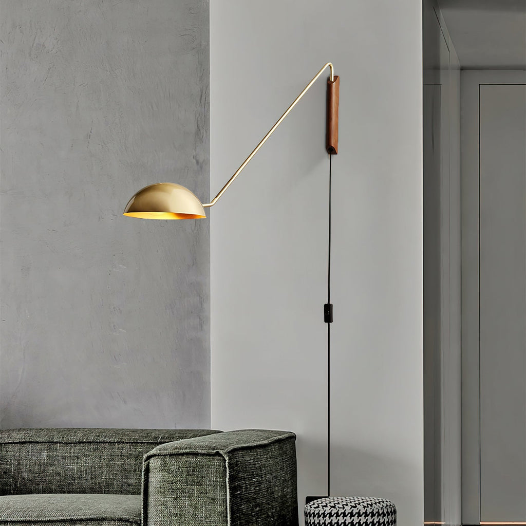 swing-dome-wall-light-anzaz-Gold & Walnut color-6