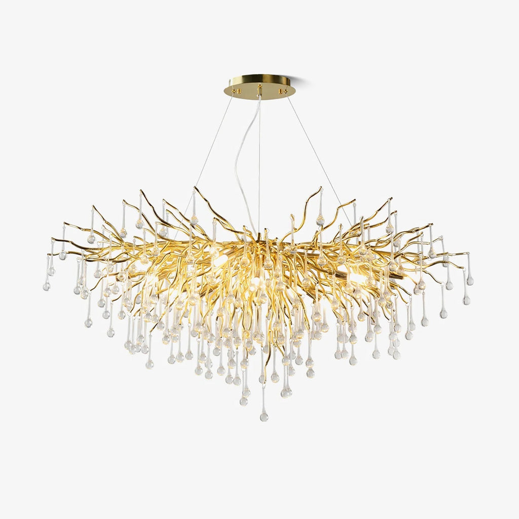 teardrop-crystal-chandelier-anzaz-Gold & Clear crystal-1