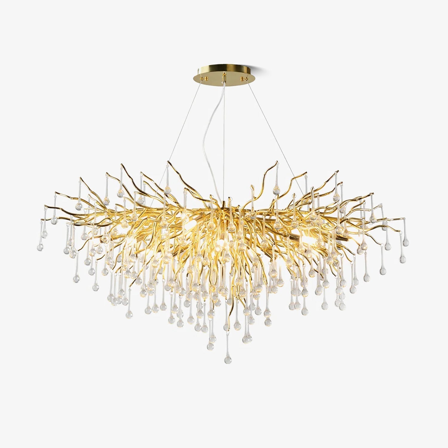 teardrop-crystal-chandelier-anzaz-Gold & Clear crystal-1
