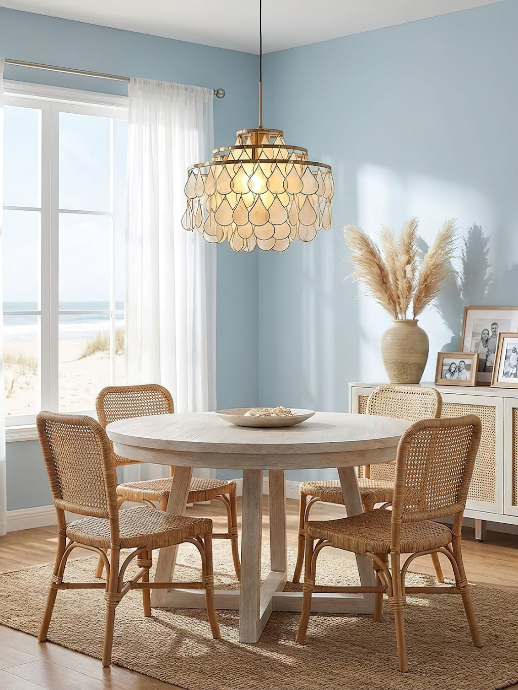 teardrops-shell-chandelier-anzaz-Gold & White-3
