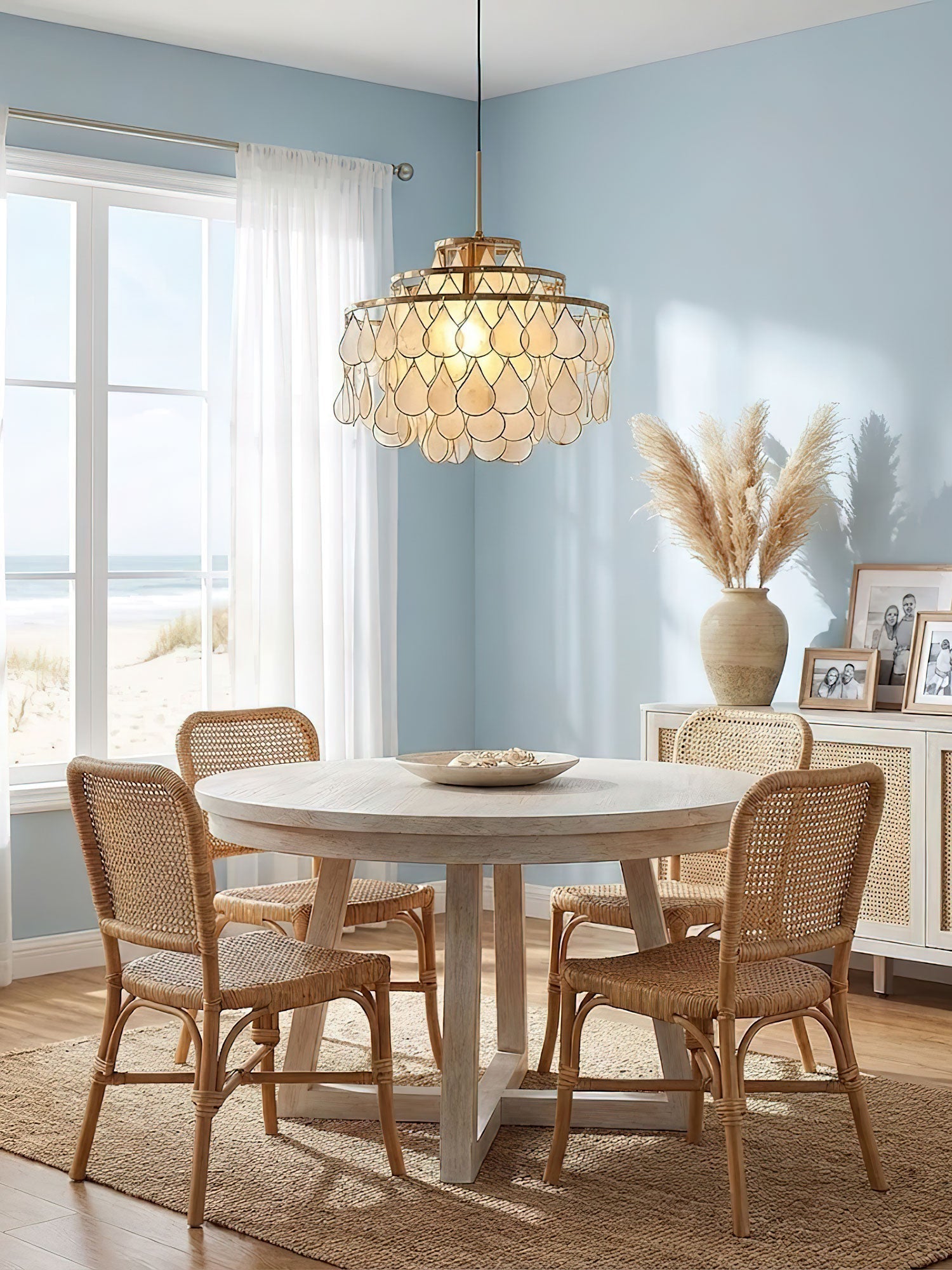 teardrops-shell-chandelier-anzaz-Gold & White-3