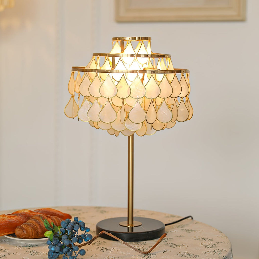 teardrops-shell-table-lamp-anzaz-White & Gold-2