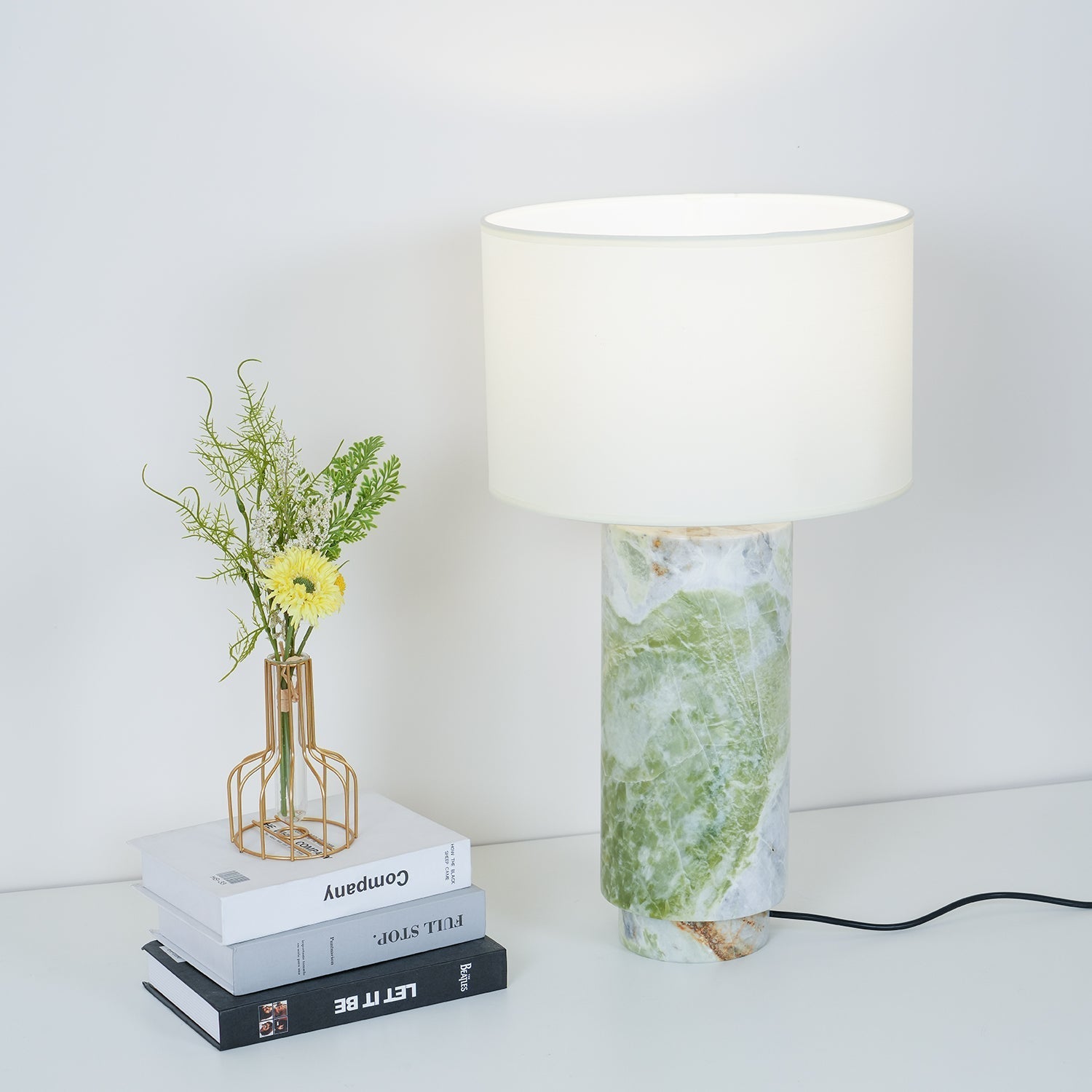 terra-table-lamp-anzaz-Green Marble+White Lampshade-3