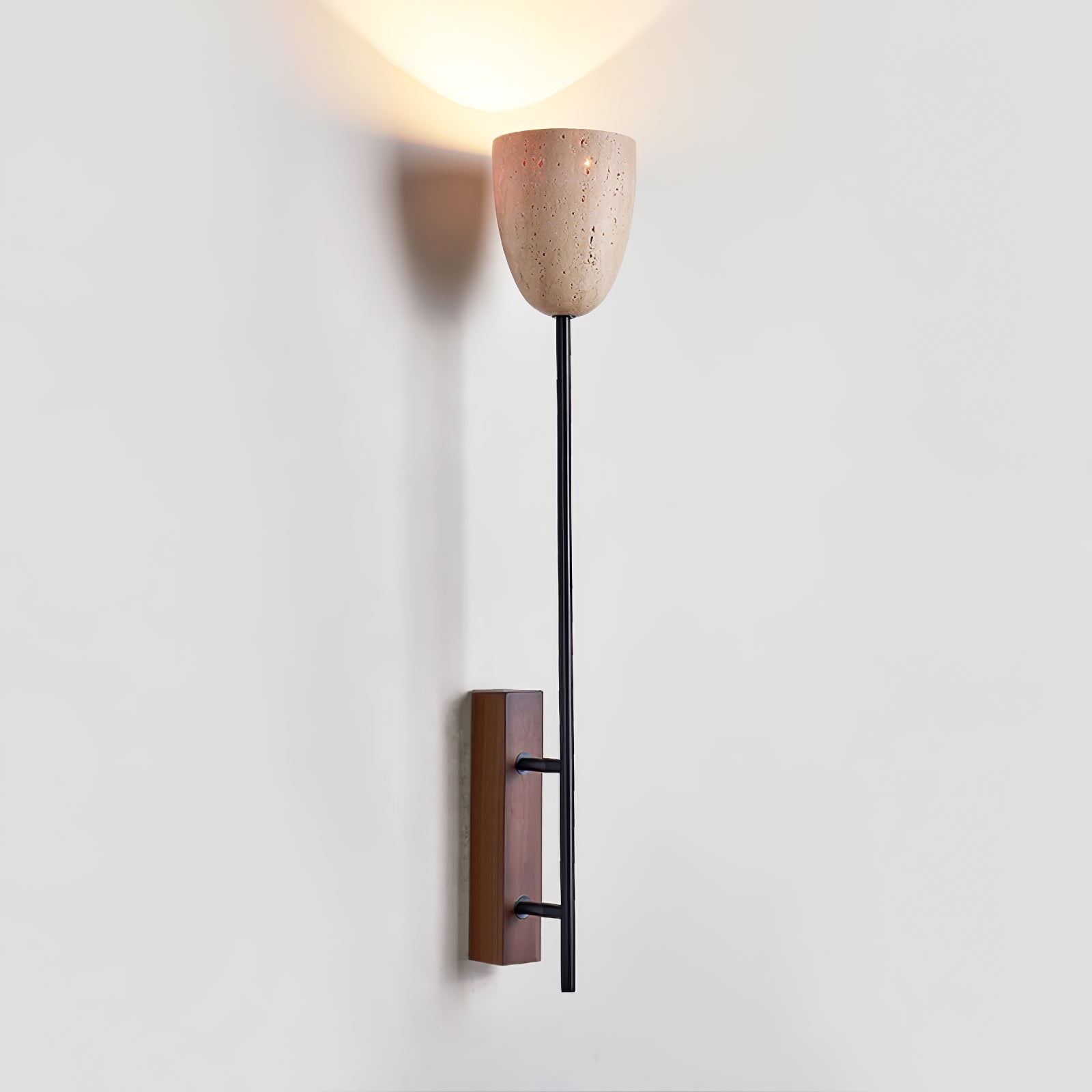 terra-bell-wall-light-anzaz-Walnut Wood & Yellow Travertine-2