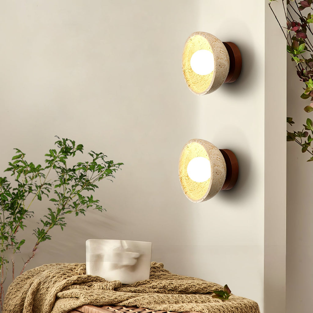 terra-bowl-wall-lamp-anzaz-Wood Color & Yellow Travertine-2