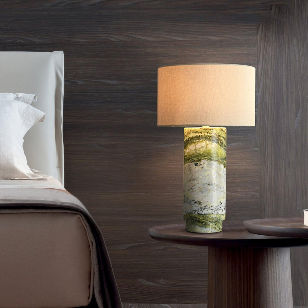 terra-table-lamp-anzaz-Green Marble+White Lampshade-2
