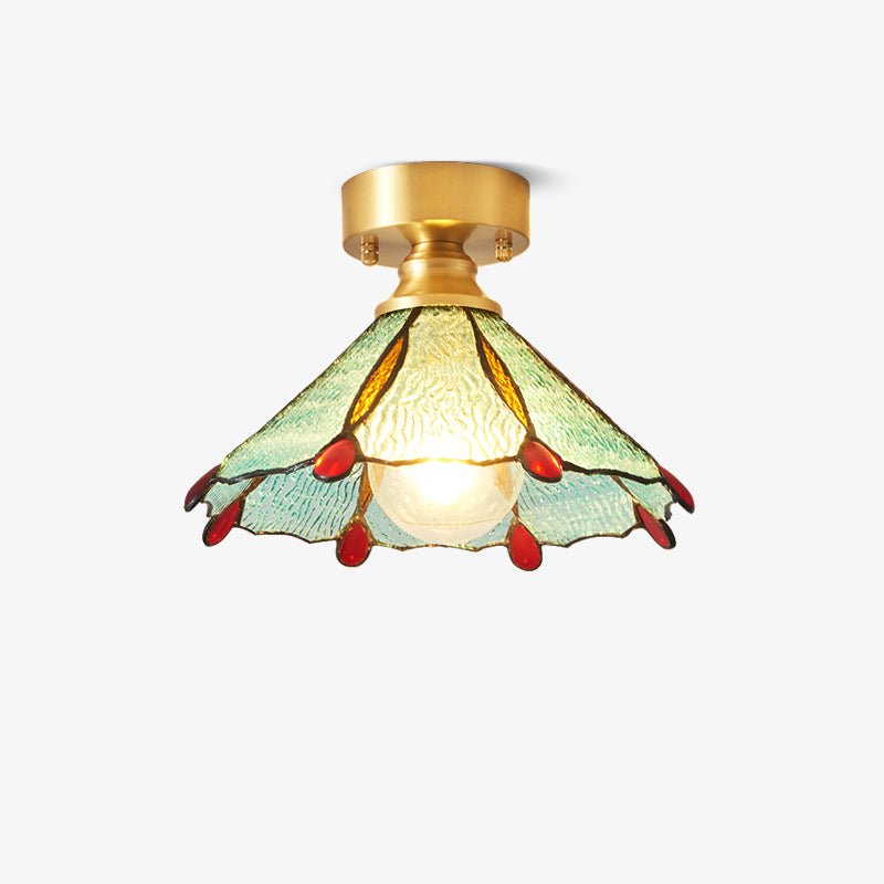 tiffany-floral-ceiling-lamp-anzaz-Gold & Opaque Glass-1