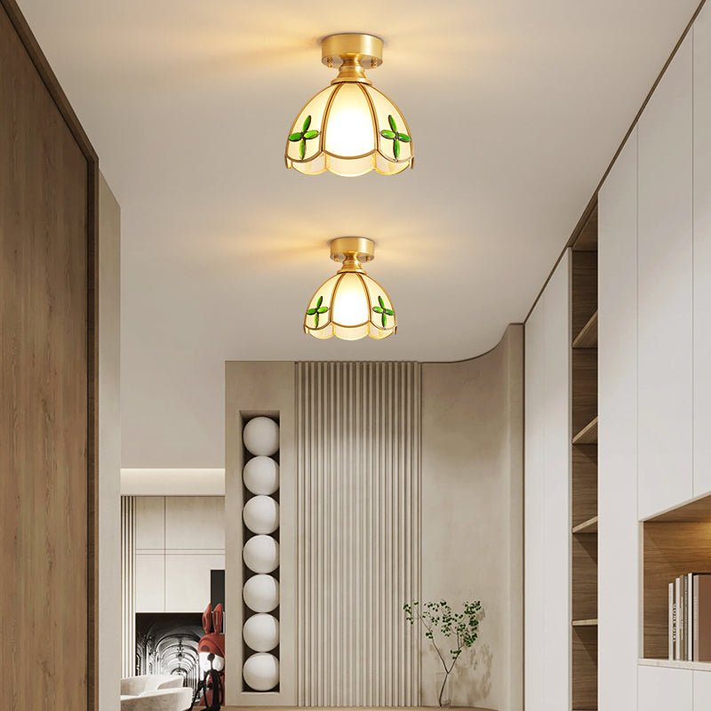 tiffany-floral-ceiling-lamp-anzaz-Gold & Opaque Glass-3