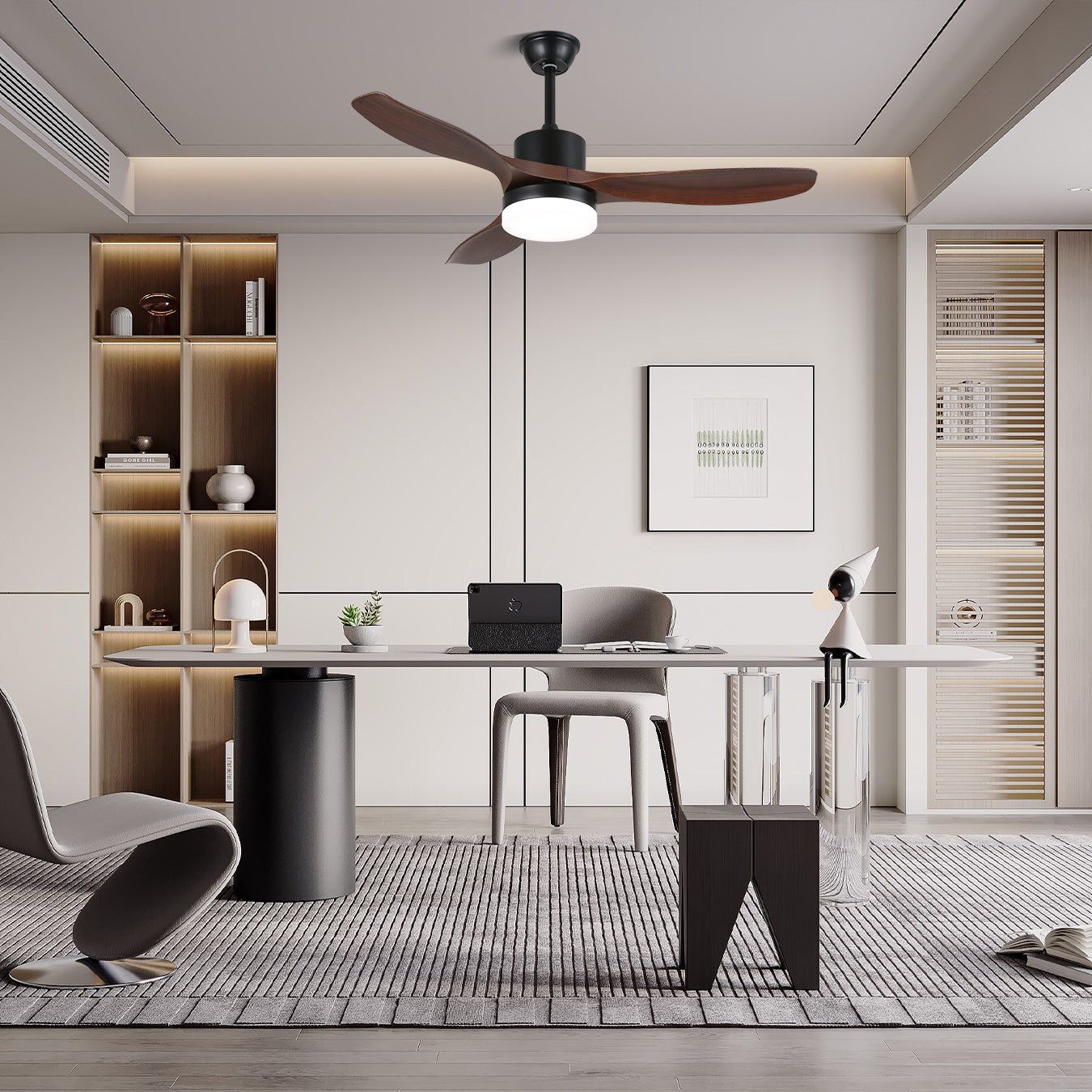 morty-adams-wooden-ceiling-fan-light-anzaz-Model C Walnut Wood Grain & Black (ABS blades)-5