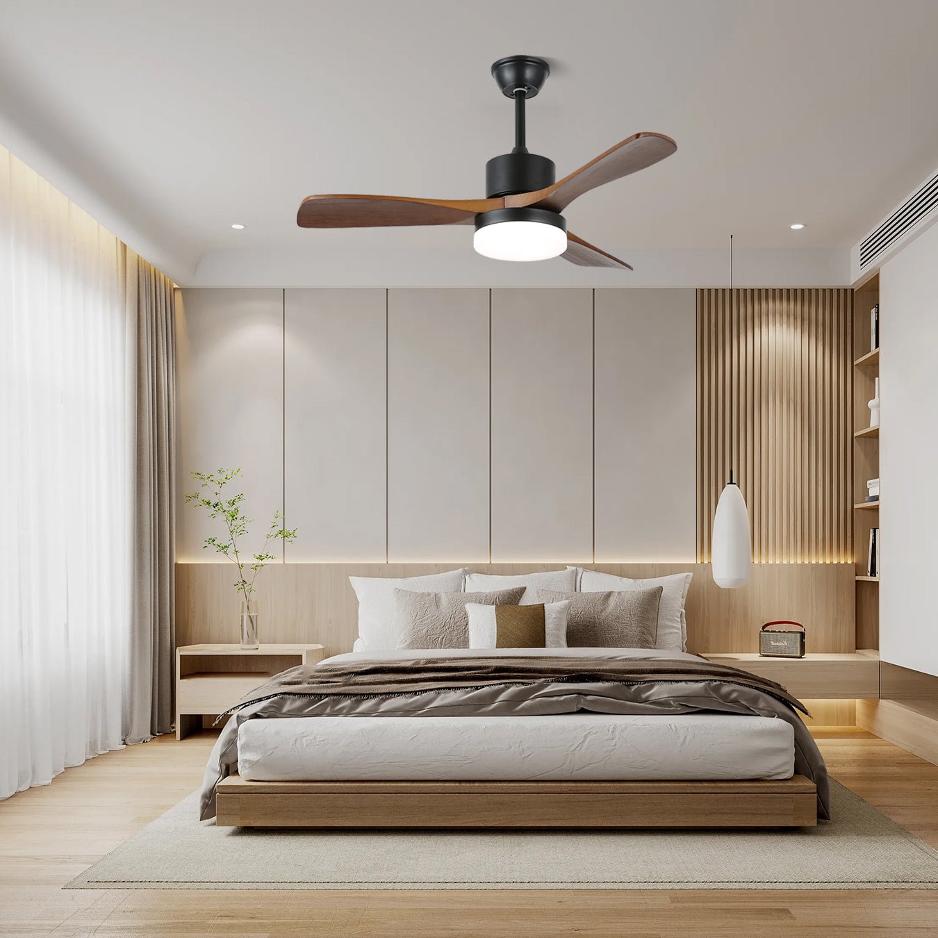 morty-adams-wooden-ceiling-fan-light-anzaz-Model A Walnut Wood Grain & Black (Wooden blades)-2