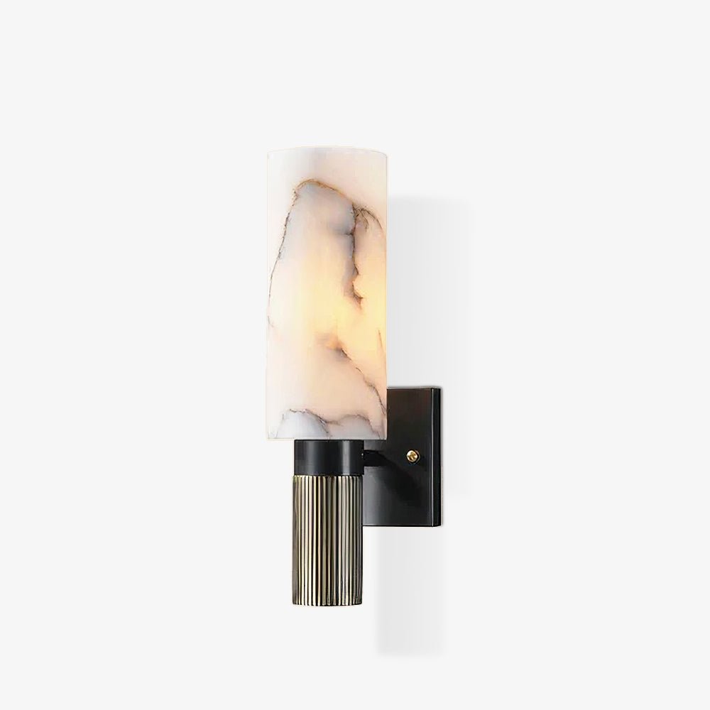 torch-alabaster-sconce-anzaz-Blackened + White Marble-1