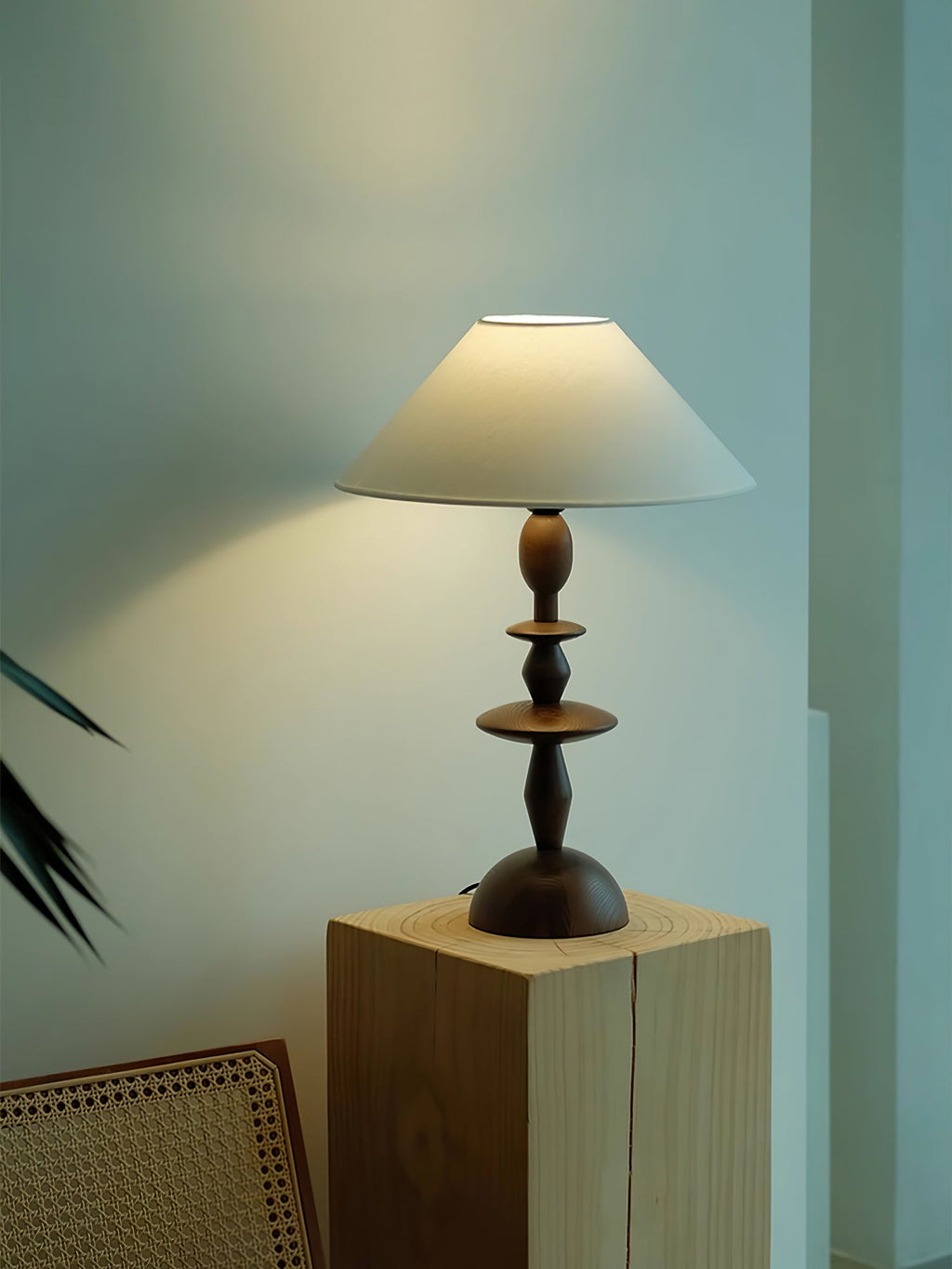 tournage-wood-table-lamp-anzaz-White Linen & Walnut Color-6