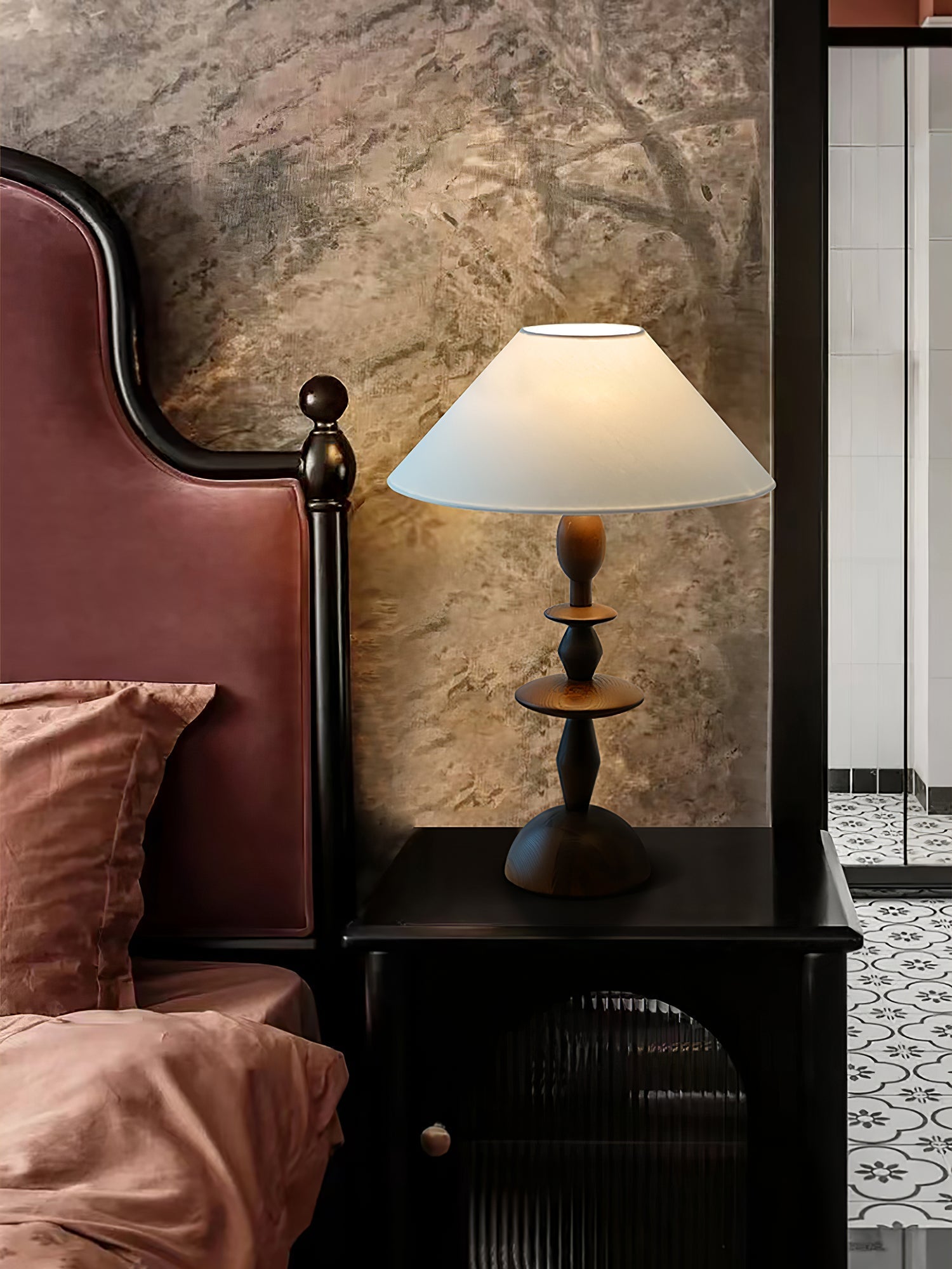 tournage-wood-table-lamp-anzaz-White Linen & Walnut Color-5