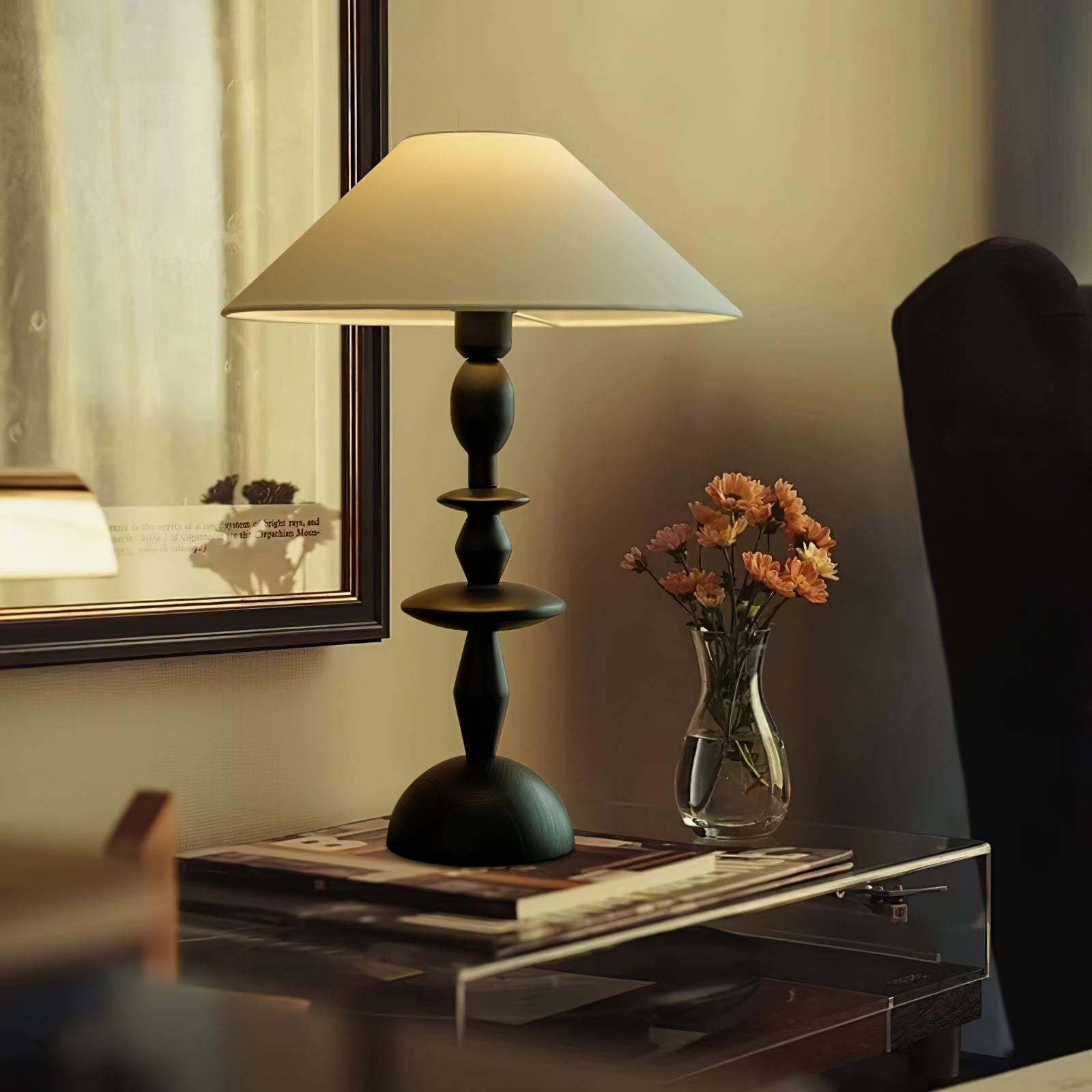 tournage-wood-table-lamp-anzaz-White Linen & Black-2
