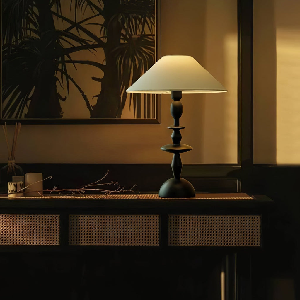 tournage-wood-table-lamp-anzaz-White Linen & Black-4