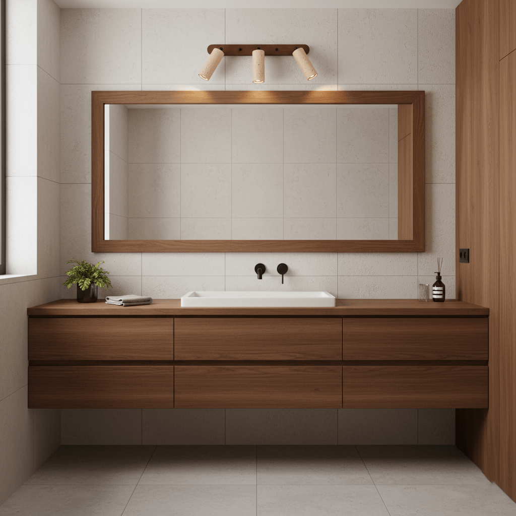 terrazzo-triple-spotlight-wall-lamp-anzaz-Yellow Travertine & Walnut Color-2