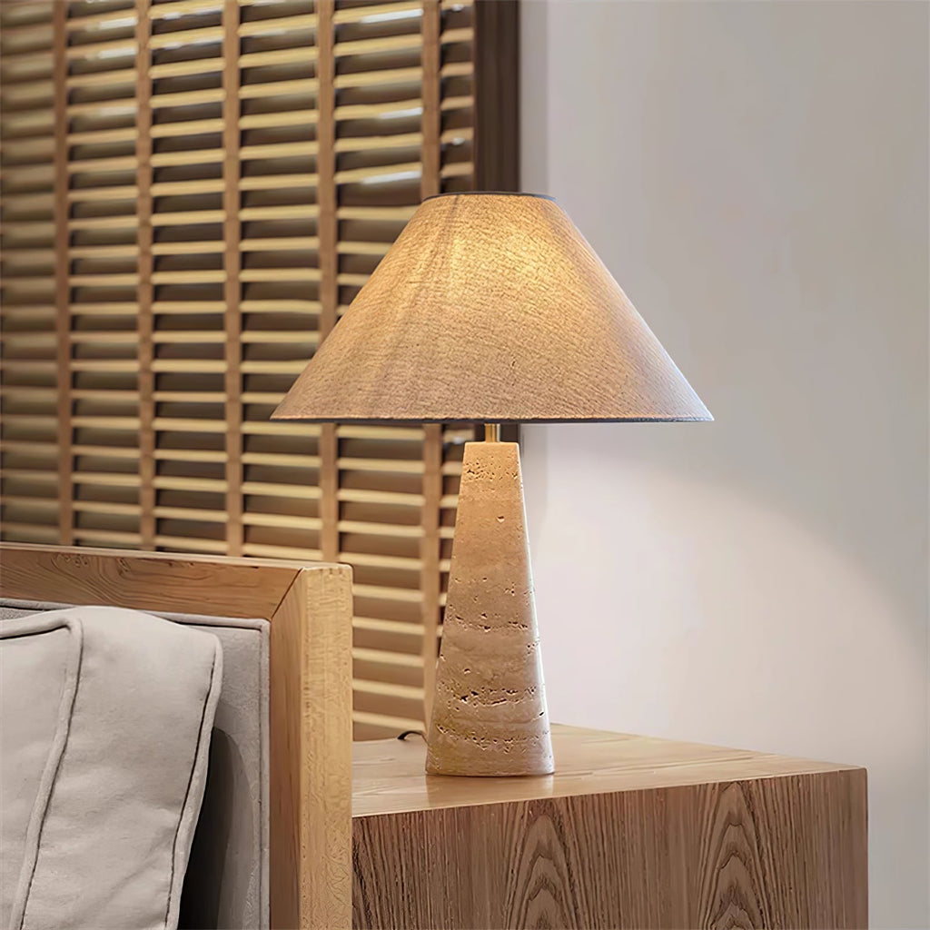 travertine-column-table-lamp-anzaz-Yellow Travertine & White-3