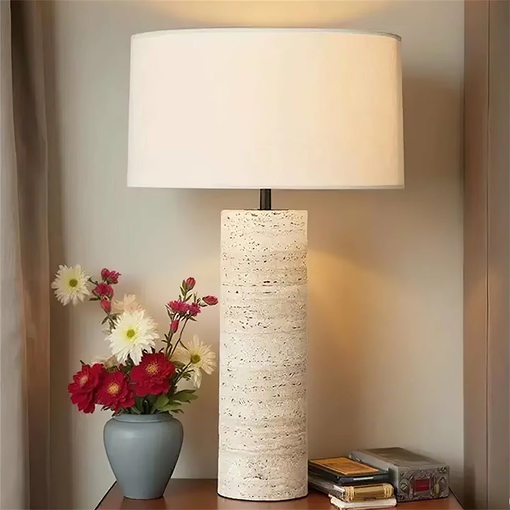 travertine-column-table-lamp-anzaz-Yellow Travertine & White-11