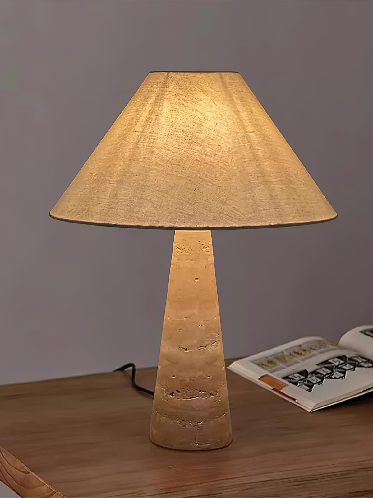 travertine-column-table-lamp-anzaz-Yellow Travertine & White-14