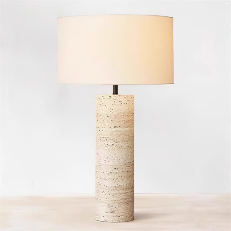 travertine-column-table-lamp-anzaz-Yellow Travertine & White-5