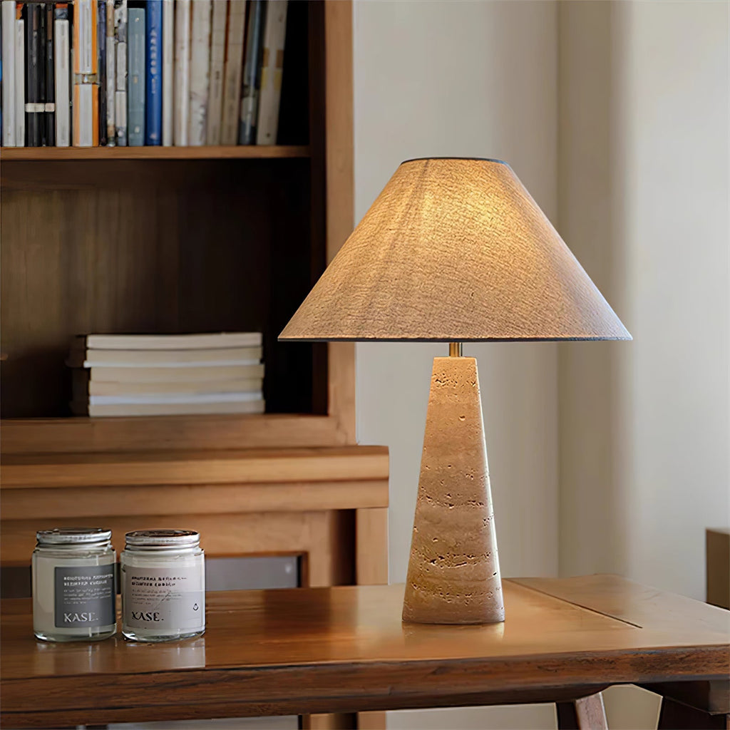 travertine-column-table-lamp-anzaz-Yellow Travertine & White-2