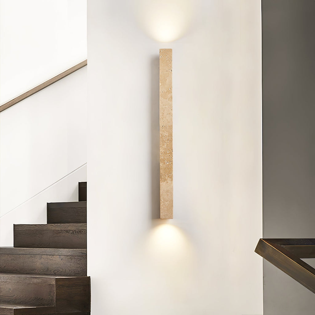 travertine-column-wall-light-anzaz-Wood color & Yellow Travertine-4