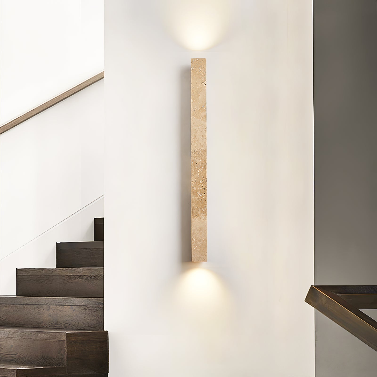 travertine-column-wall-light-anzaz-Wood color & Yellow Travertine-4