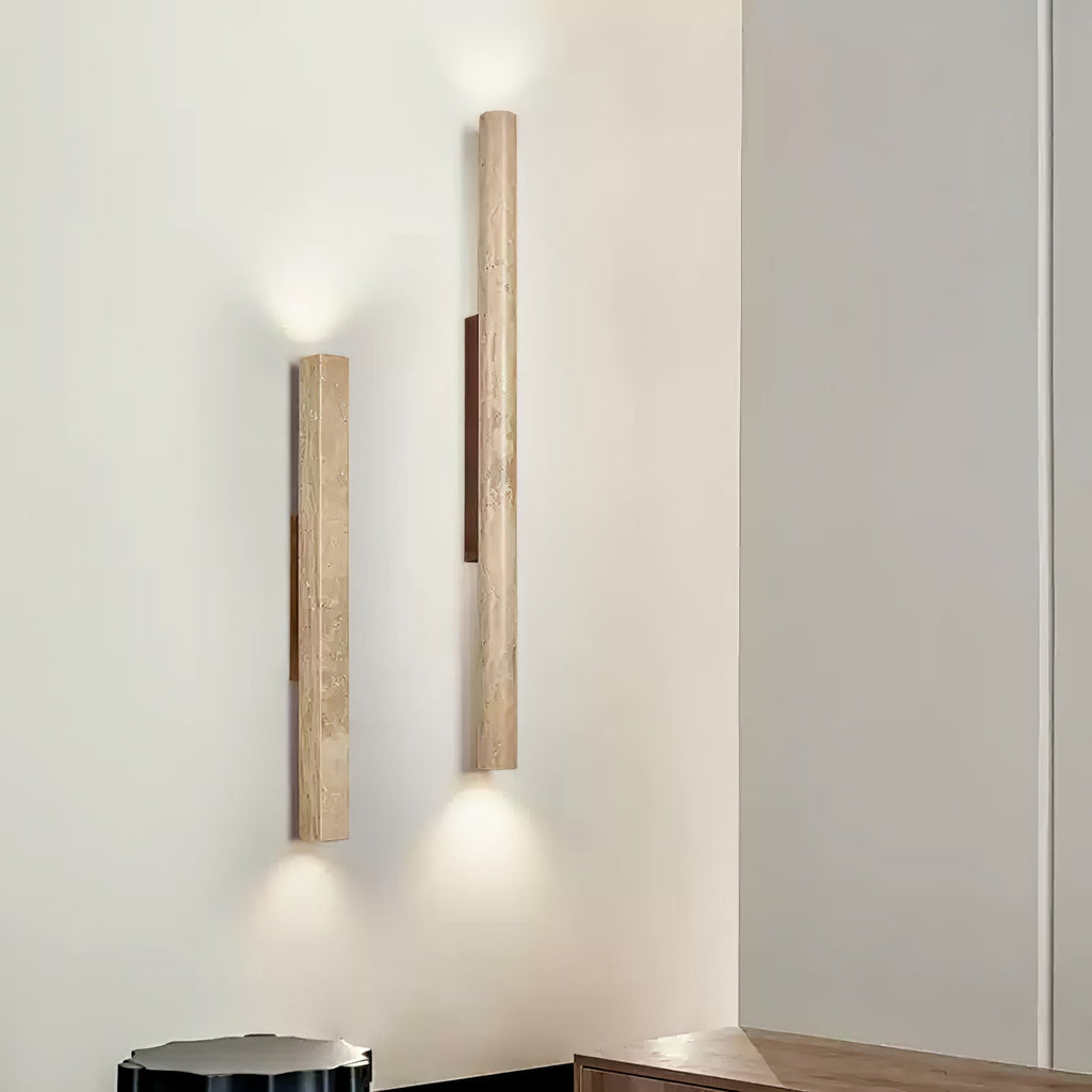 travertine-column-wall-light-anzaz-Wood color & Yellow Travertine-6